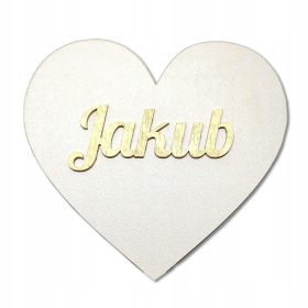 Srčna okrasitev obhajilnega srca z zlatim imenom