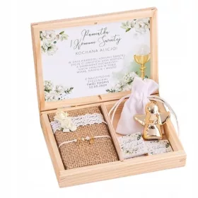    OBHAJILNI SPOMINEK DARILO ZA DEKLICE ZAPESTNICA + TISK ŠKATLA ZA IMENA