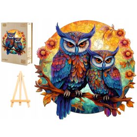    VELIKA LESENA SESTAVANKA 300 DELOV SOVIČINA DRUŽINA V LESENI ŠKATLI