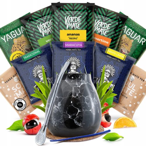 Yerba Mate Komplet začetnih setov z bombillo za energijo