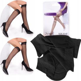   Elegantne podkolenke LYCRA 20 den brez pritiska - 2 para črnih