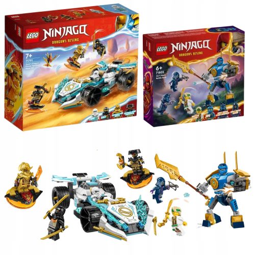 LEGO Ninjago Zaneov zmaj Spinjitzu avto 71791 + LEGO Ninjago Jayev bojni meh 71805