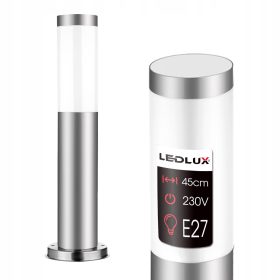   Okrogel LED stebriček za vrtno osvetlitev E27, 45 cm, srebrn