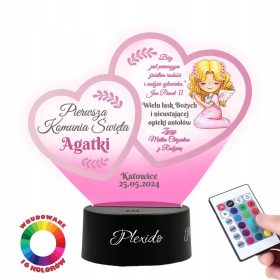   Slovenian Name: Spominek na prvo sveto obhajilo za deklico LED lučka kipec s personalizacijo

SEO-Optimized Description: 
Spominek na prvo sveto obhajilo za deklico LED lučka kipec je izdelek visoke k