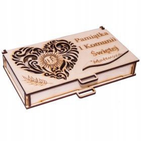 Ažurno spominsko škatlo za prvo sveto obhajilo s gravuro