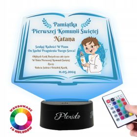 Lampica za prvo obhajilo Darilo za fantka Plexido LED