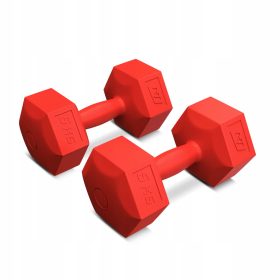   Dumbbells uteži za fitnes vaje 2x5kg kompozitni šesterokotni set