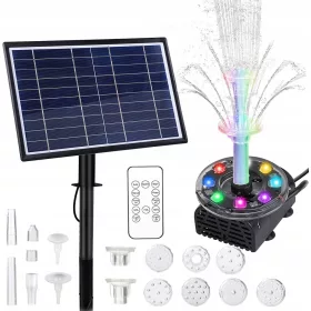   Slovenian Name: 10 W solarna fontana črpalka z LED osvetlitvijo in daljinskim upravljanjem