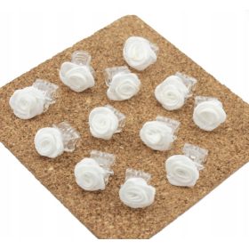 Rožice za lase, 12 kosov, 1 cm, bele