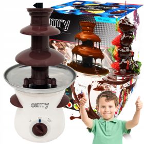   okoladna fontana za domačo uporabo Camry CR 4457 | Osvežite svoje zabave s to čudovito fontano za čokolado, ki bo navdušila vse goste. Ta doma narejena fontana ima 3 ravni za čokoladni fondi in moč 19