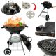  VRTNI ŽAR NA OGLJE OKROGEL PRENOSNI NA KOLESIH MREŽICA POKROVA BBQ 1014