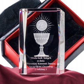    3D CRYSTAL # Vpadljiv stekleni OKVIR s 3D podobo hostije 1. SV.