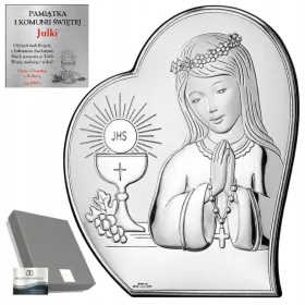    SREBRNA SLIKA ZA DEKLICO ZA 1. OBHAJILO 12X14,5 + GRAVIRANJE