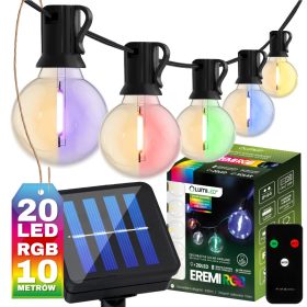   Solarne vrtna girlanda Lumiled 1060 cm RGB LED 20 svetilk | Girlanda Lumiled je idealna rešitev za ustvarjanje prijetne atmosfere v vašem vrtu ali na terasi. Sestavljena je iz 20 svetilk z različnimi 