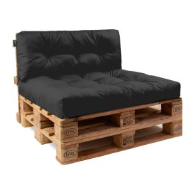   Nepremočljiv komplet blazin iz črnih palet za udobno gugalnico v osnovni črni barvi