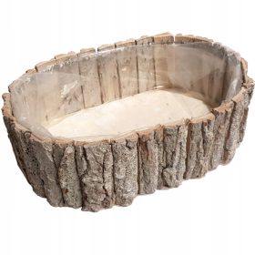 Lesena balkonska škatla za cvetlične nasaditve 34 x 23 cm