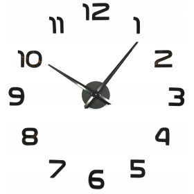 Velika črna stenska ura za samostojno sestavljanje