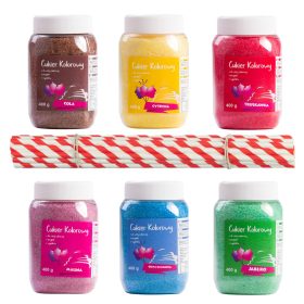   Sladkorna bomba za sladkanje Premium Colors 6 x 400g + 20 barvnih palckov gratis