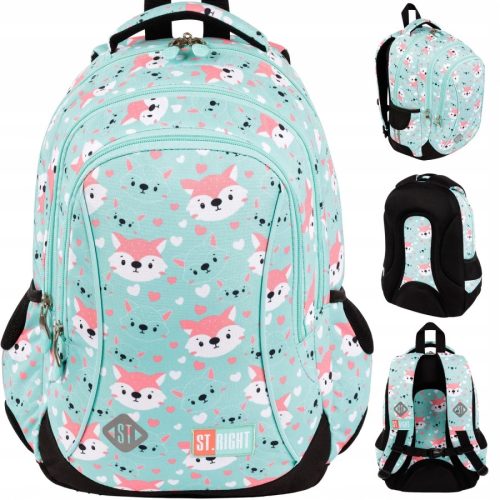 ST.RIGHT Šolski nahrbtnik Mint Foxes 20 l