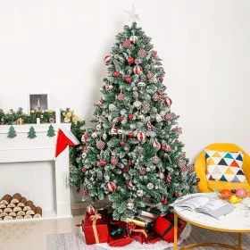   Umetno božično drevo z nastavljivim stojalom in snegom Yorbay 201 - 220 cm