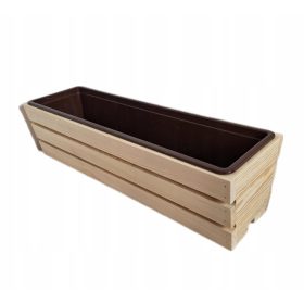 Balkonska lesena škatla za rože z vložkom 40 cm