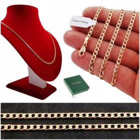   ZLATA OKLOPNA VERIŽICA IZ KIRURŠKEGA JEKLA 50cm/3mm DARILO ZA ŽENSKE