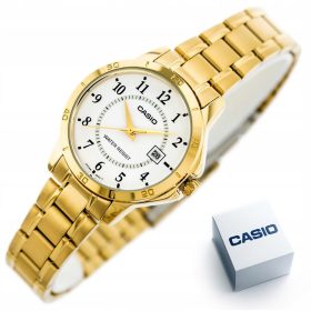 ENSKA URA CASIO LTP-V004G-7BUDF (zd568b) Z ZLATO BRANSOLETKO
