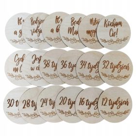   Kreativna Drevesna Nosečniška Kartica za Fotografiranje s Tedni Nosečnosti