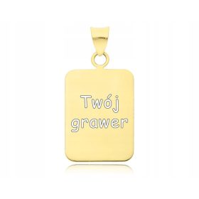    Moški obesek iz zlata 585, ploščica + obesek z vgravirano pasjo oznako