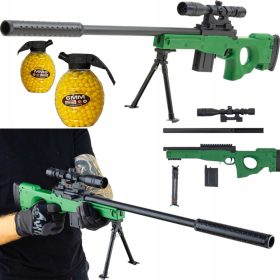  Ostrelna puška z airsoft kroglami IMITACIJA L96 ZOOM ODMIK 40M + 800 kroglic