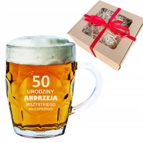   PIVSKI KUPELJ Z GRAVIRANJEM | Darilo za 18-99 let, odlično za rojstni dan, očeta, moža ali brata. Ta steklen kozarec za pivo s 500 ml kapaciteto in personaliziranim graviranjem je popolno darilo za mo