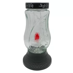   Optimized Name: SOLARNI LED GROBNI SVETILNIK S ČRNO STEKLOM IN TRPEŽNIM TULIPANOM 24 CM AMIKUS