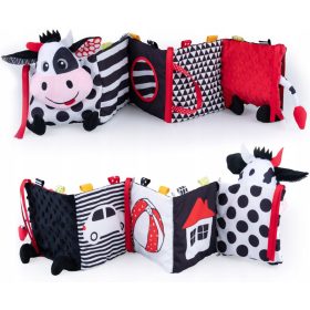 BaliBaZoo KRAVJA SENZORIČNA KNJIGA za posteljo dvostranska