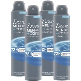   Dove Men+Care Negovalni antiperspirant v spreju Clean Comfort 4x200 ml