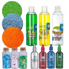  Mavrični Slime Set Astra Gelly Aktivator 250 ml + Barvna Lepila + Pribor