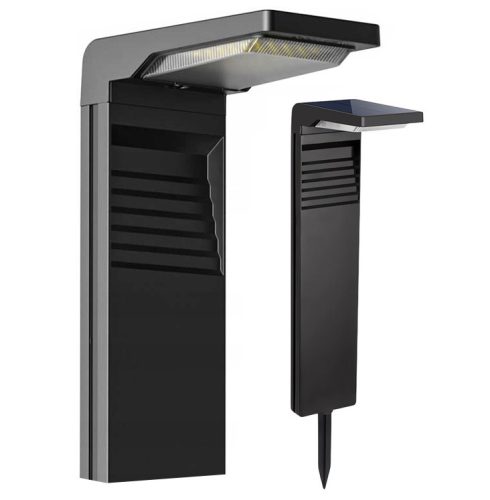 Pravokoten SuperLED vrtni stebriček, vgrajen LED vir, 57,3 cm, črn