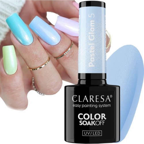 CLARESA PASTEL GLAM 5 HYBRID LAK ZA NOHTE HYBRID PASTELNO MODRA