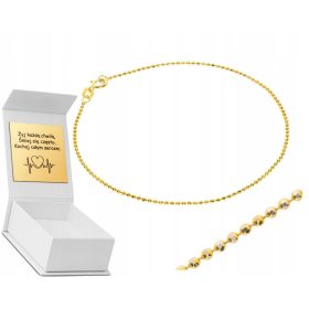   ZLATA KROGLIČNA ZAPESTNICA IZ ZLATA 585 ZA DARILO S GRAVIRANJEM