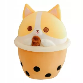   MEHKI PLIŠASTI MEJHNIK BUBBLE TEA SWEET DOG V KAWAII VRČICI 45 cm