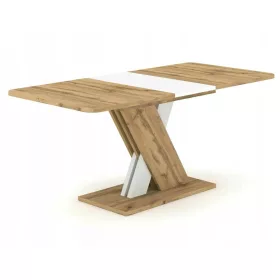 Pravokotna raztegljiva miza Exel 140-180 cm hrast wotan/bela