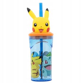   Pokemon Pikachu skodelica s slamico 3D figurica 360 ml za otroke