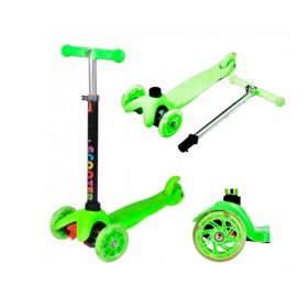 ZLOŽLJIV TRIKOLESNI SKUTER ZA BALANSIRANJE LED-ZELEN