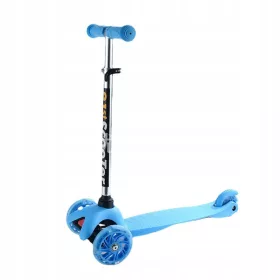   HULAJNOGA TRÓJKOŁOWA ZA OTROKE, RAVNOTEŽNA, LED KOLESA, MODRA