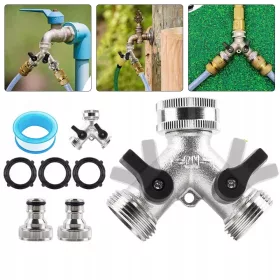   Medeninasti dvosmerni razdelilnik Y z ventili za cev pomivalnega stroja 3/4"