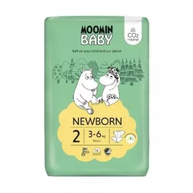  Moomin Baby Ekološke plenice za novorojenčke Velikost 2 (3-6 kg) 56 kosov