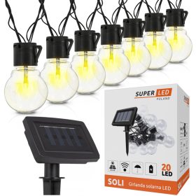 SuperLED Solarna Girlanda 20 LED, črna