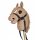 Konj na palici Hobby Horse - Rjavo / Rdeče - Velik - Z Vprego