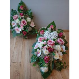 Grobnica dekoracija SRČNA kompozicija SET