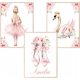  Komplet 3 plakatov A3 Ballerina Ballet Initials Baby's name