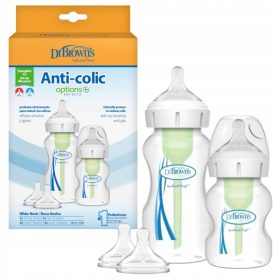  DR BROWN'S 2X STEKLENIČKA PROTI KOLIKAM ŠIROKE MOŽNOSTI 150ML+ 270ML + ŠČETKA